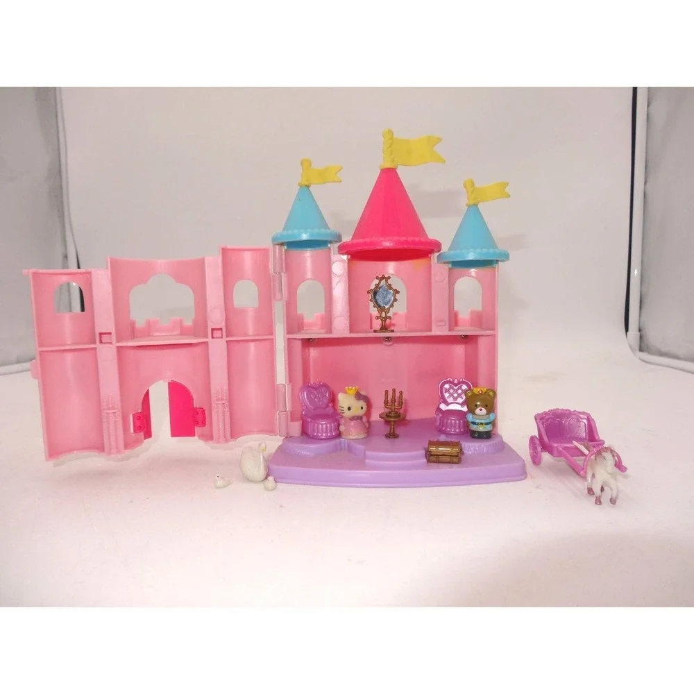 Hello Kitty Castle king queen Blue Box play set Toho Polly Pocket miniature Rare